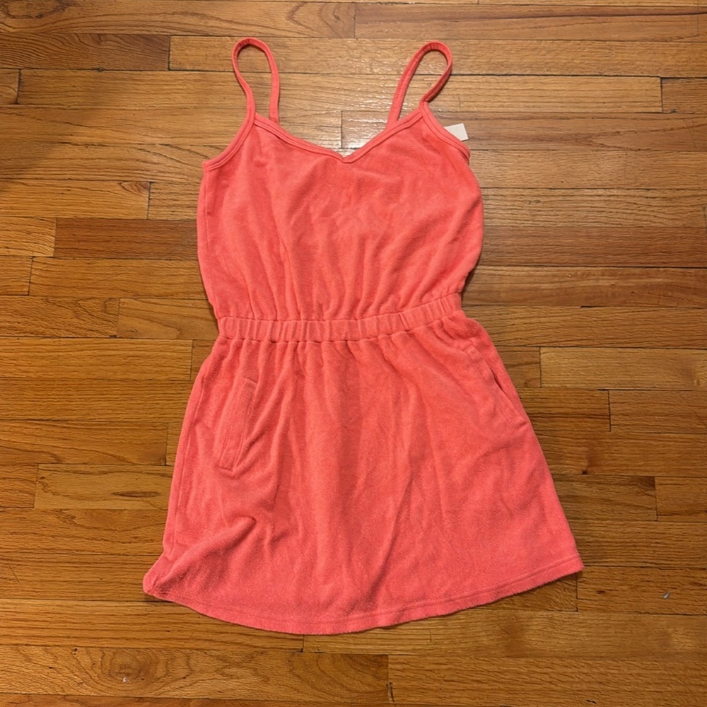 Aerie Offline Pink Terry Cloth Summer Beach Cover Up Mini Dress size M NWT - Picture 2 of 7